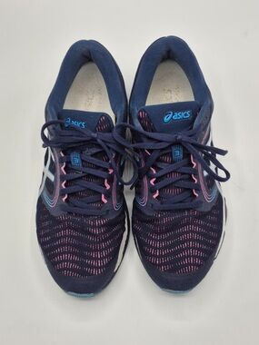ASICS Women's Navy and Pink Athletic Running Sneakers
